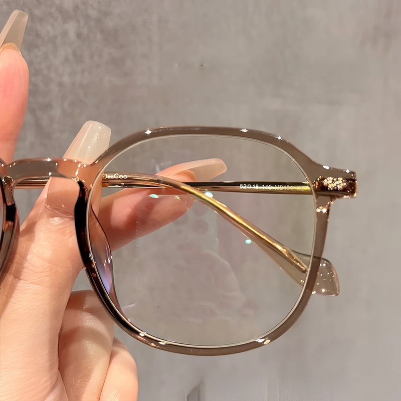 新しいファッショナブルな雰囲気の老眼鏡、超軽量、抗ブルーライト、多用途、美白、高齢者用メガネ、トレンディなシンプルな大型フレームメガネ|undefined
