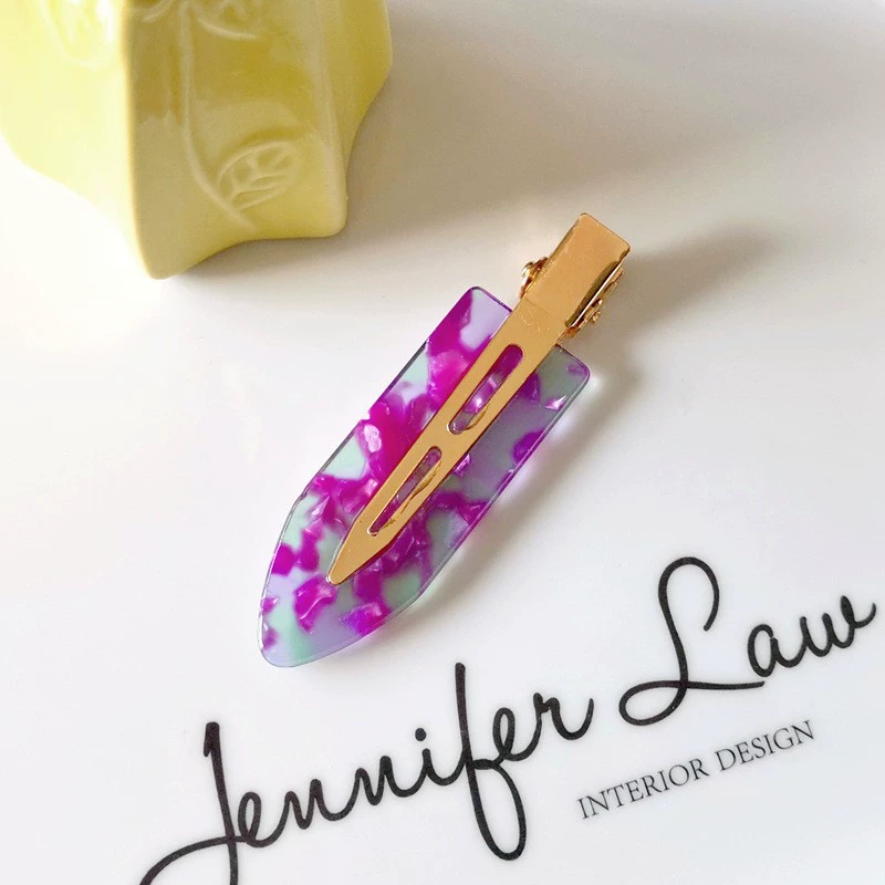 Зажим для волос Hairgrip, акриловый с золотым металлическим основанием, 7 см, градиентный простой элегантный дизайн