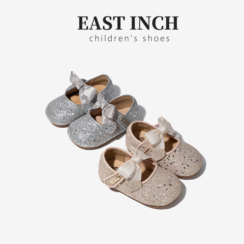 Girls' Simple Western Style Princess Shoes Spring and Autumn 2025 New Style Baby Girl's Performance rhinone Shoes Children's Soft-soled Single-layer Shoes