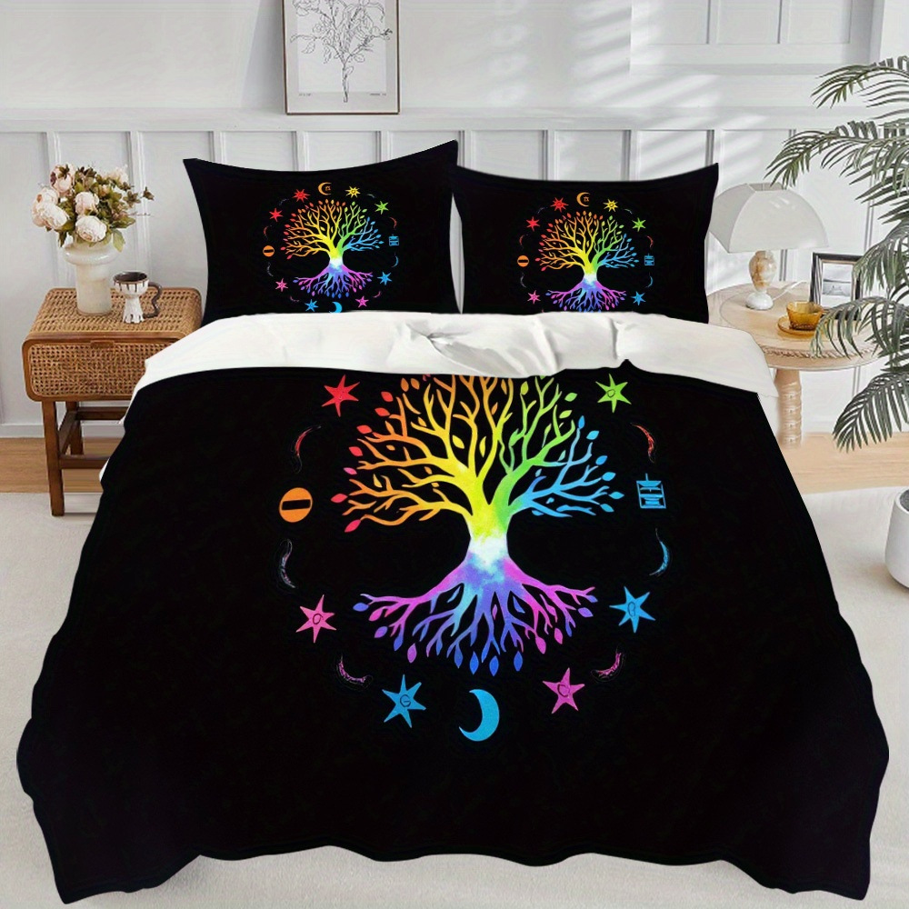 Transfronterizo luminoso árbol de vida molienda impresión digital kit de edredón textil para dibujar se puede ajustar TUME / JIT