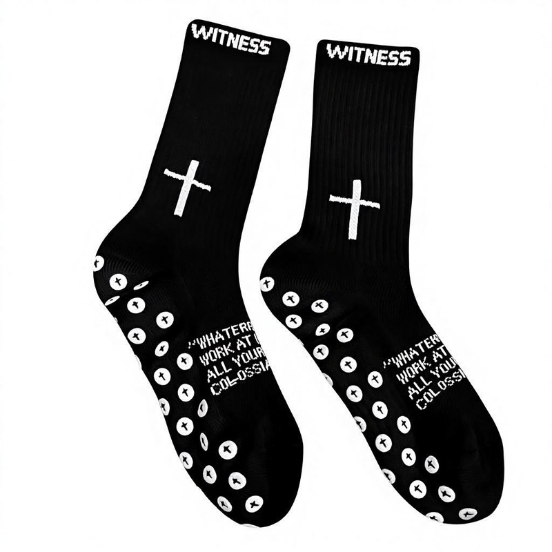 Wholesale Custom Football Socks Cross-Border Cross-Pattern Jacquard Anti-Slip Grip Socks