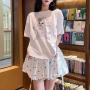 辣妹功夫印花夏季t恤