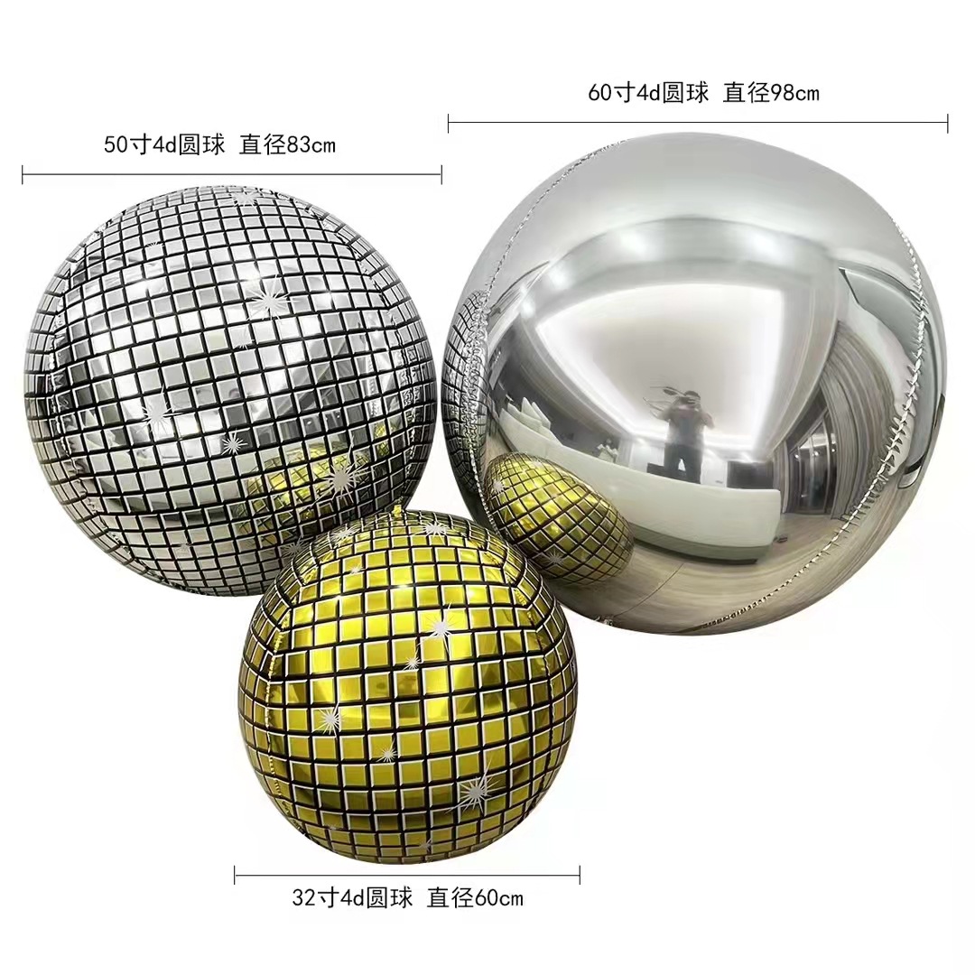 32-Inch 50-Inch 60-Inch 70-Inch 4D Balloon Extra-Large Four-Sided Aluminum Film Balloon Mall Decoration Bar Layout Cross-Border