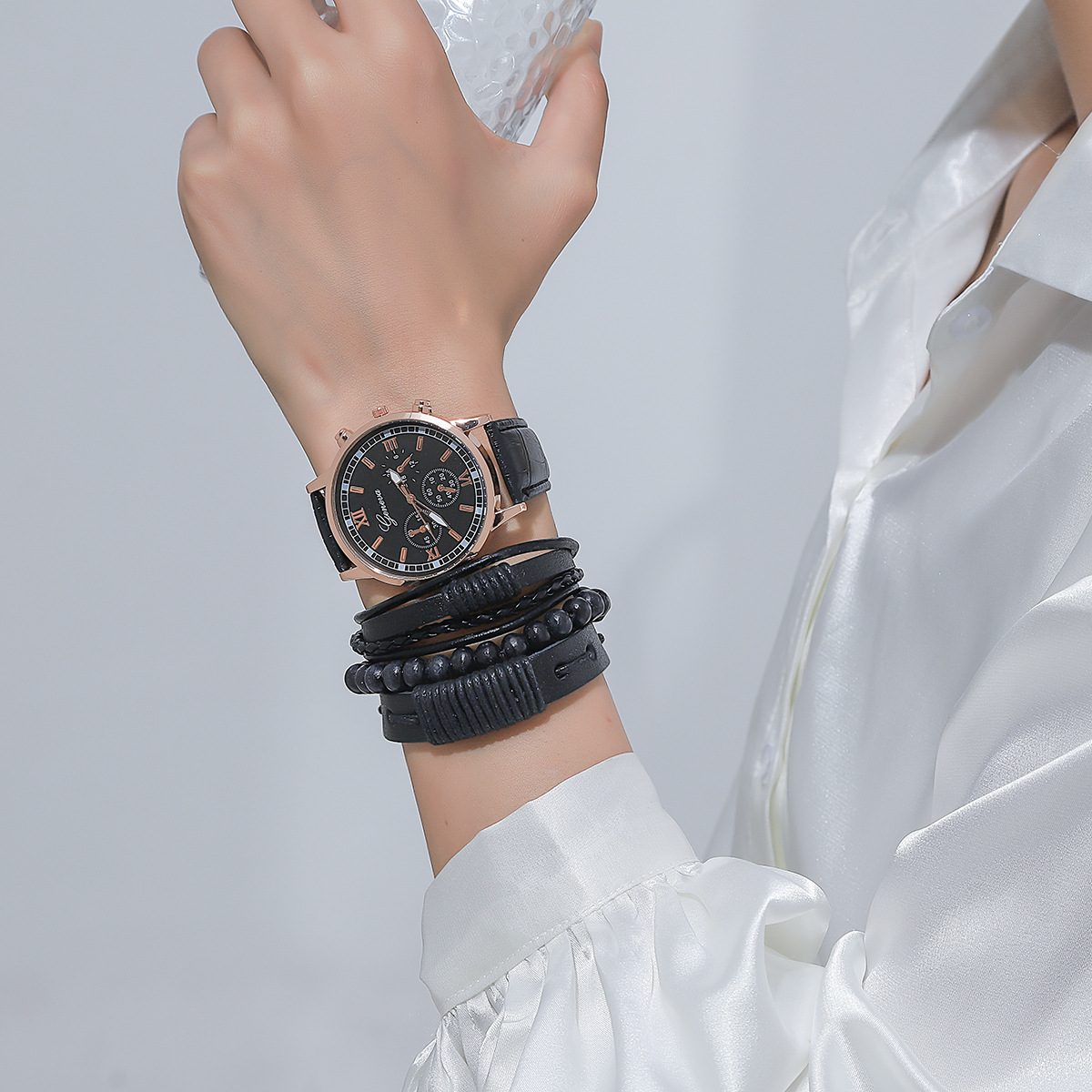 Reloj de pulsera de cuero para hombre, nuevo, moderno, de fábrica, estilo empresarial, sencillo y a la moda, venta al por mayor en stock.
