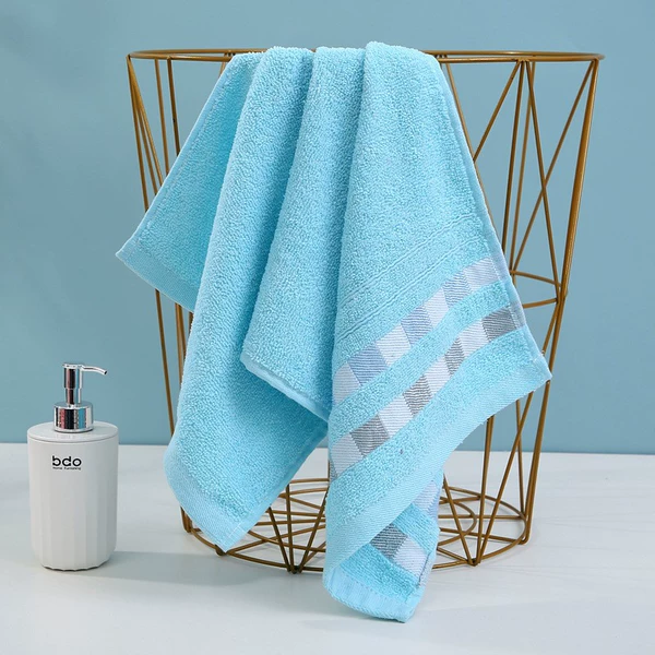 Hair band, blue towel