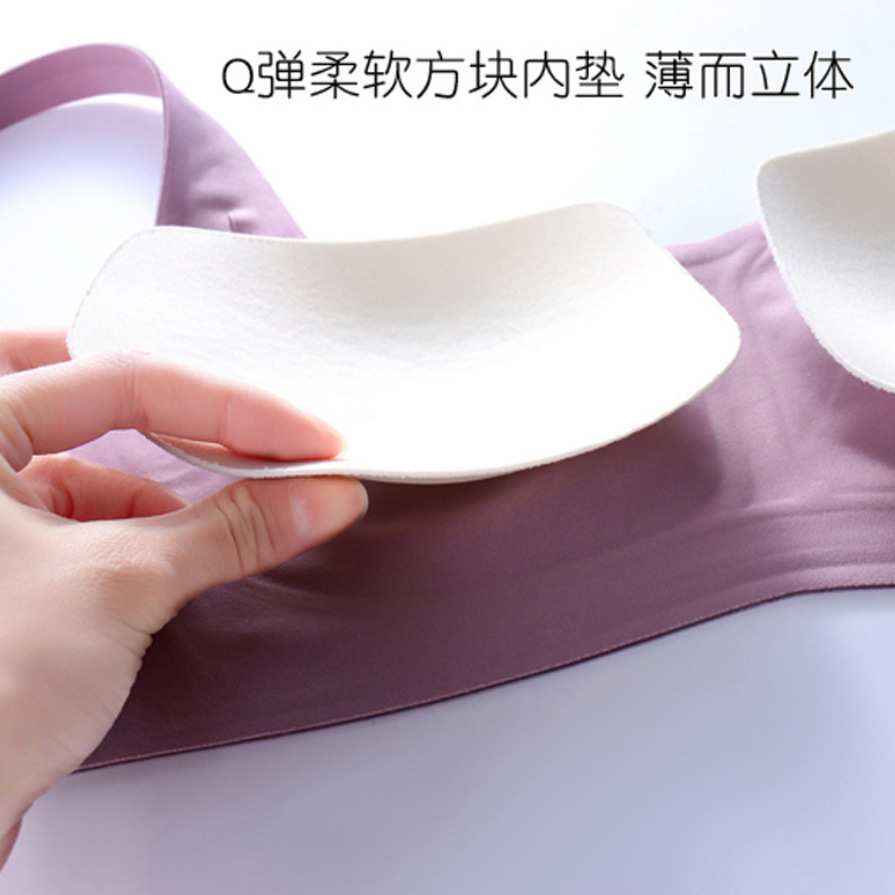 Francés retro chica cuello cuadrado ropa interior de látex sujetador inalámbrico sin costuras de las mujeres pequeño pecho empuja hacia arriba sujetador de soporte superior Delgado