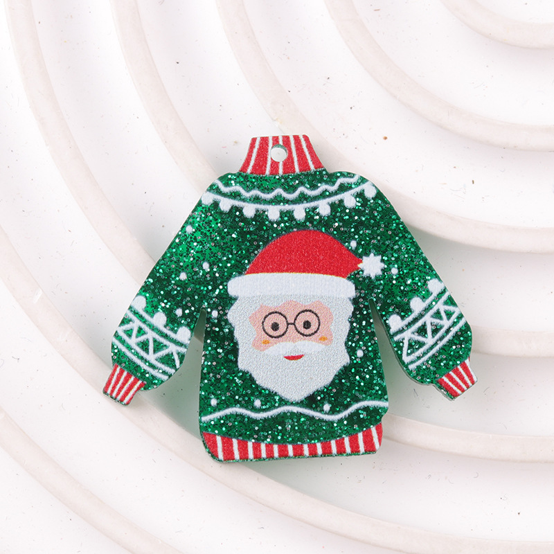 欧米のクリスマスのアクリルの部品のファッションのセーターの雪のサンタクロースの漫画の大衆の部品の装飾|undefined
