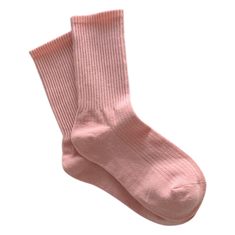 Mediados de la pantorrilla calcetines verano delgada raya delgada color sólido nueva raya red roja moda jk calcetines de mujer fábrica al por mayor zhuji calcetines
