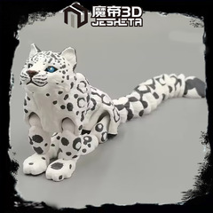 3d打印跨境爆款雪豹玩具关节可动雪豹复活节装饰仿真豹摆件工艺品