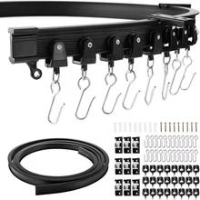 跨境零售代发黑色Ｕ型1/2/5米窗帘轨道弯轨 可弯曲弧形窗帘滑道