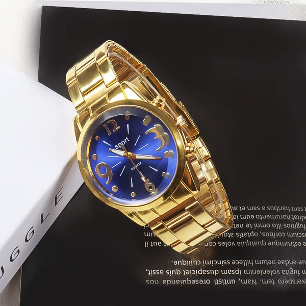 Men's dark blue gold strap