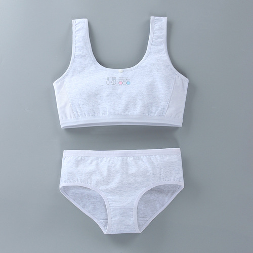 Girls' bra set vest style pure cotton children's development period 10 tube top 11 underwear 13 bottoming suspenders 8-12 years old