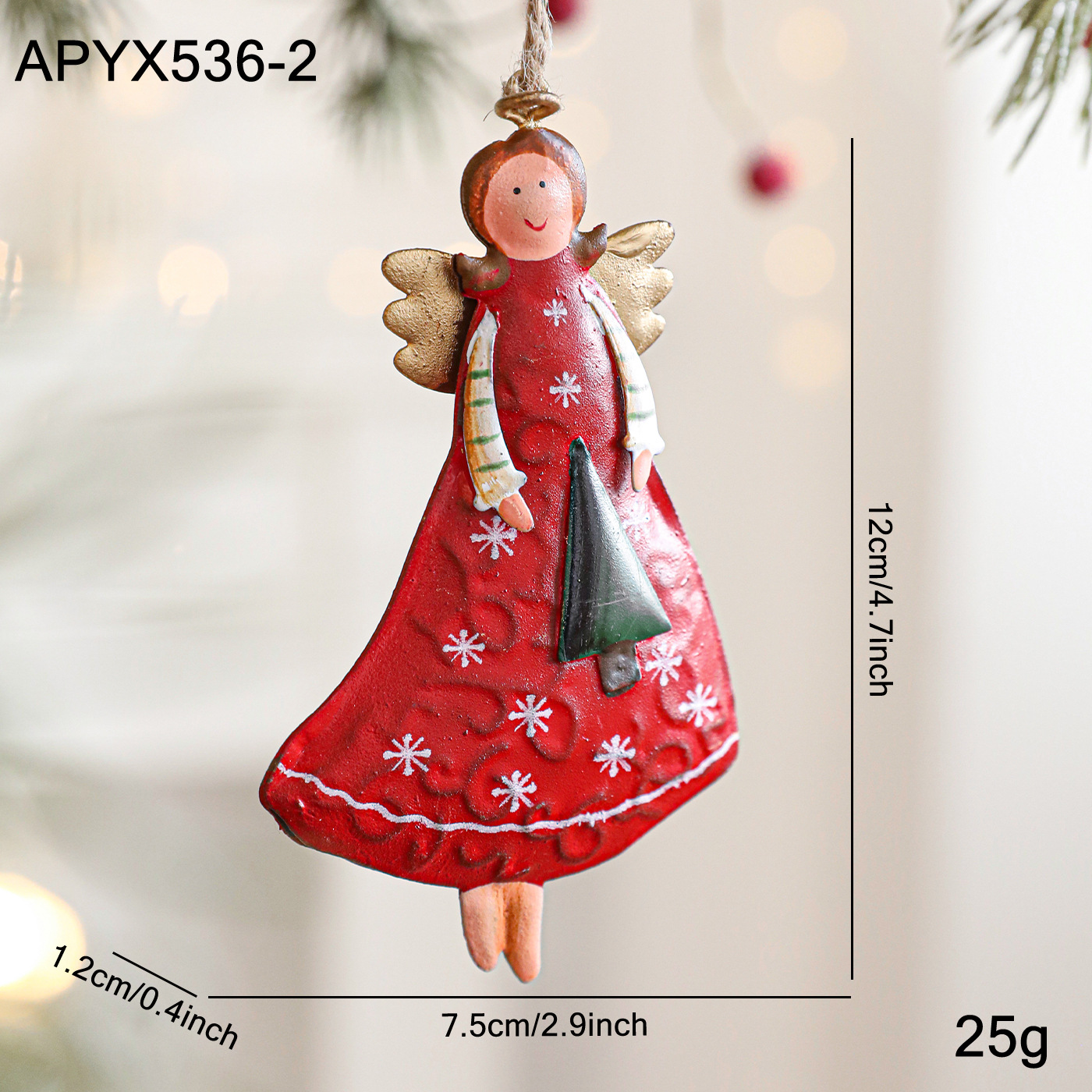 Cross-border americano rural retro hacer viejo hierro forjado Angel de Navidad chica decoración colgante decoración del árbol de Navidad colgante