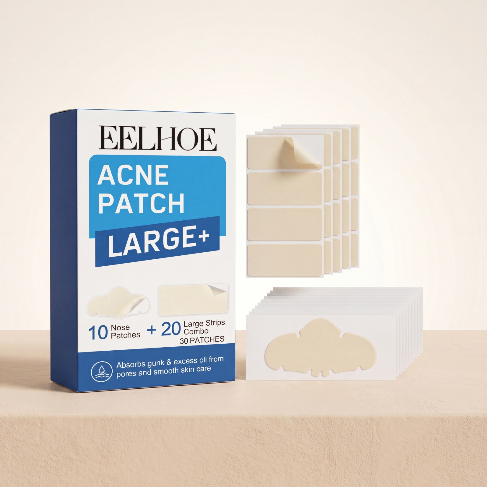 Eelhoe Acne Patches Are Lightweight, Breathable, and Adhere to the Skin's Surface, Absorbing Pore Dirt and Oil for a Refreshing and Clean Complexion