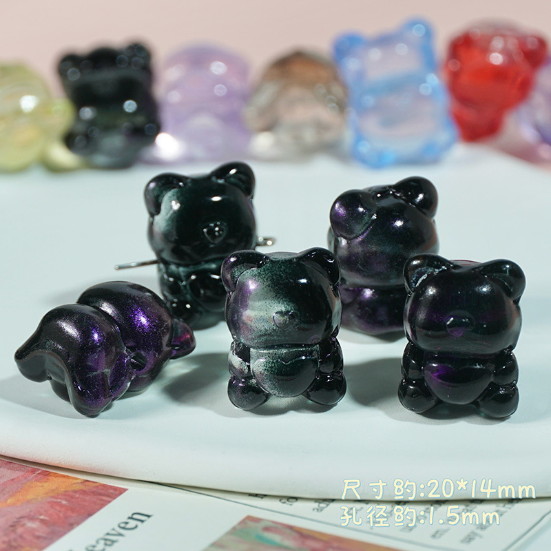 批发14x20mm琉璃吞金兽爱横孔爱心小熊diy手工制作手串项链材料|undefined