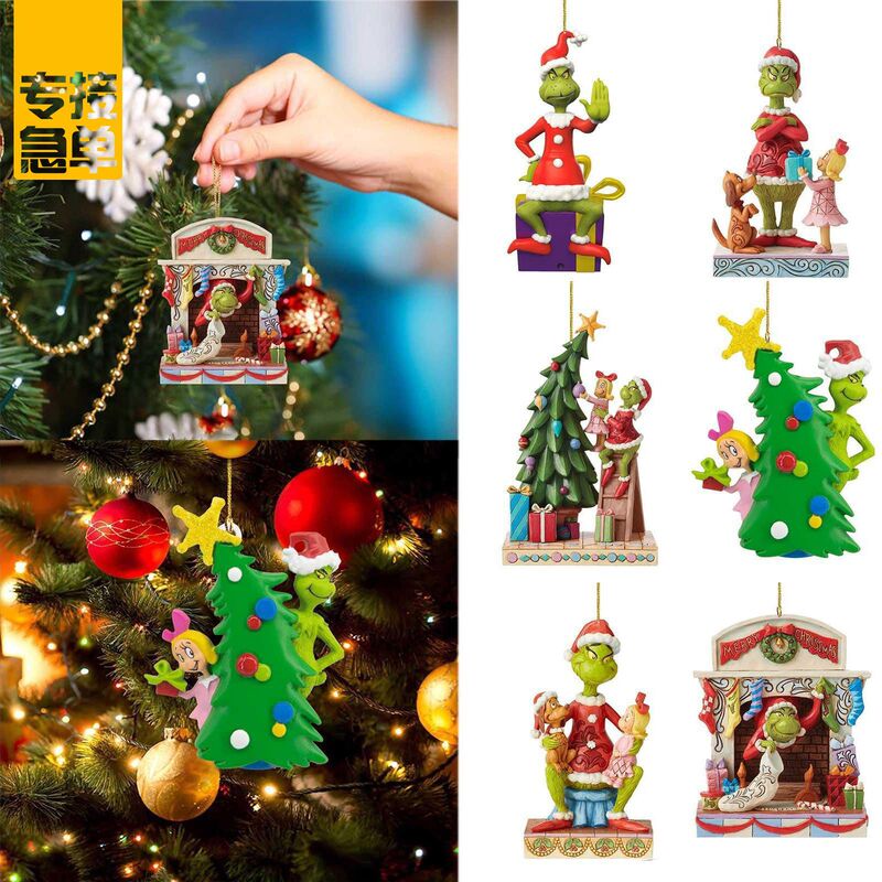 Cross-Border Christmas Interesting Grinch Hanging Decorations Christmas Acrylic Pendants Acrylic Keychains