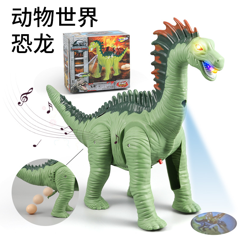 긴 목 드래곤 그린 (소리와 가벼운 걷기 프로젝션 알을 낳음)