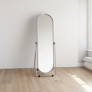 Full-Length Mirror for Bedroom Photo Shoots, Floor-Standing, Foldable, Suitable for Girls' Dormitories, Dressing Mirror, Influencer Fitting Mirror