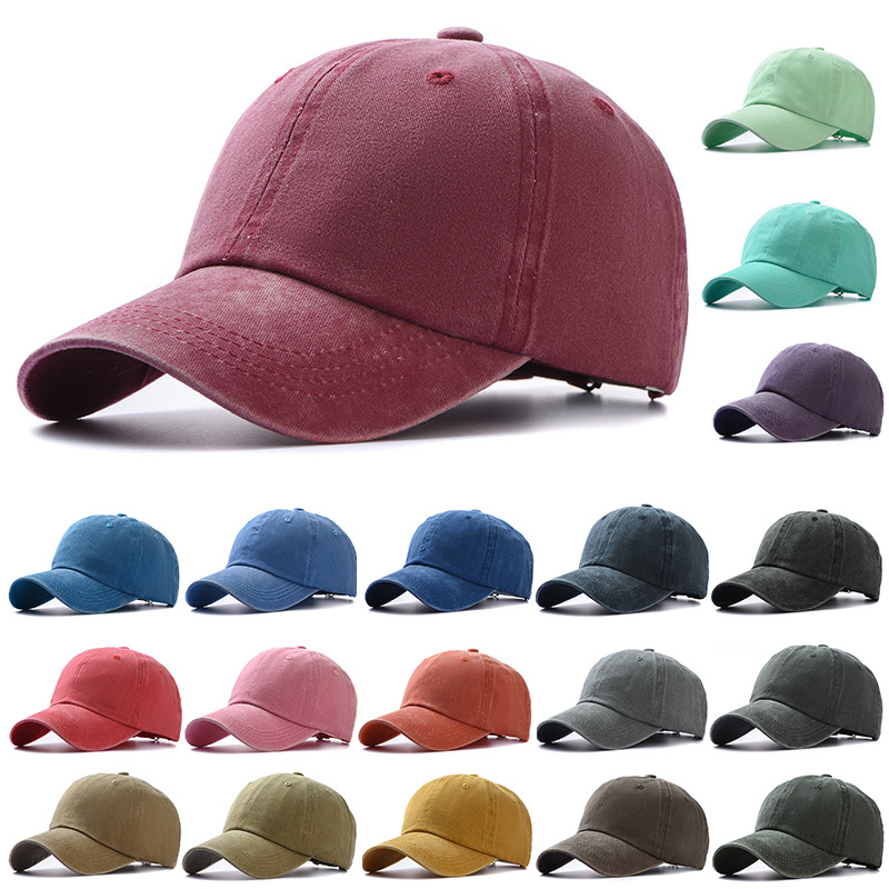 Fashion Washed Cotton Hats Solid Color Baseball Caps Outdoor Caps Sun Hats display picture 1