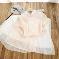 Pretty Fish Pink Новый китайский стиль Ao Dai Cheongsam Женское летнее новое повседневное элегантное женское платье 2025 года