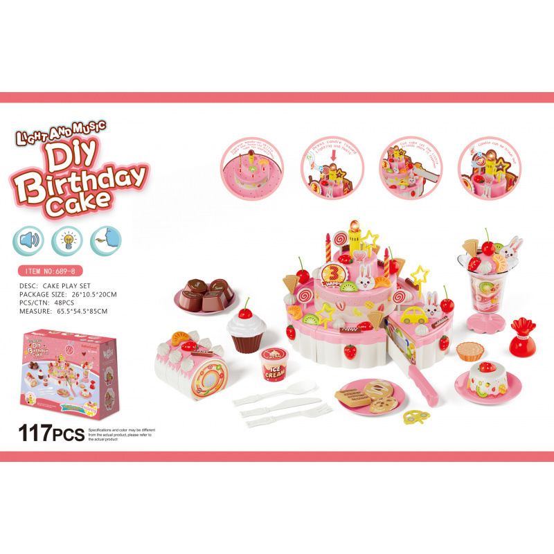 6898 - 117pcs de tres capas soplado canto rosa