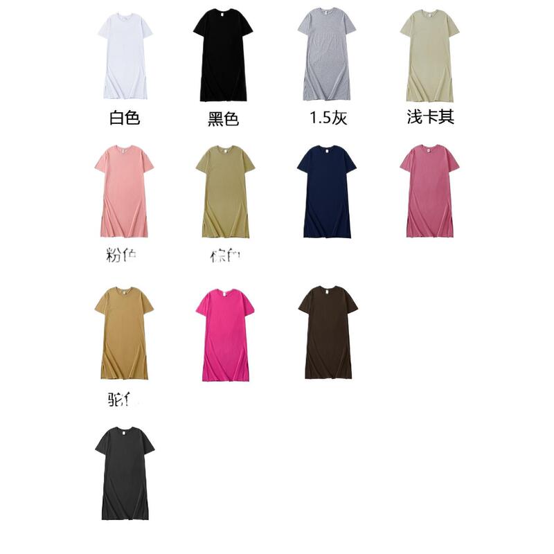 2025 New Style Pure Cotton Maternity Summer Dress with Slit, Loose Casual Fashion Long Dress, Short-Sleeve T-Shirt Dress, over the Knee 2025 New Style Pure Cotton Maternity Summer Dress with Slit, Loose Casual Fashion Long Dress, Short-Sleeve T-Shirt Dress, over the Knee