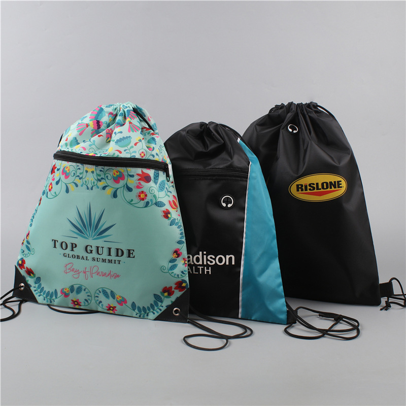 现货涤纶束口袋抽绳包袋子篮球袋抽绳袋双肩包彩色拉绳袋