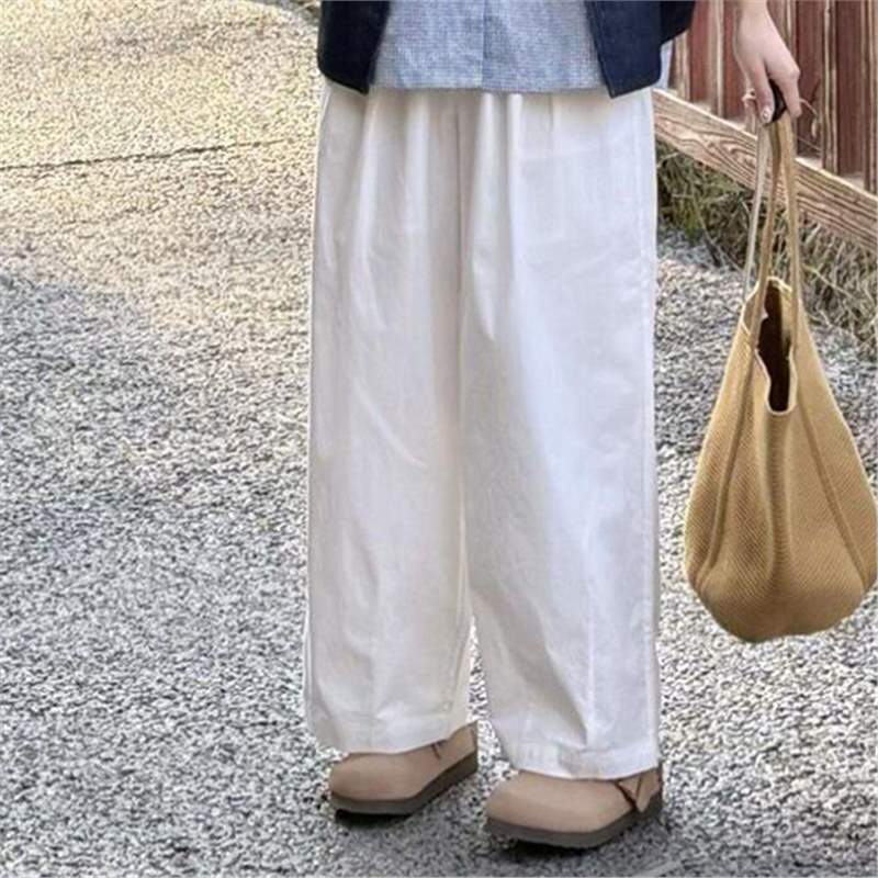 日系学院风简约条纹牛仔马甲搭配木耳花边格纹衬衫白裤子三件套装|undefined