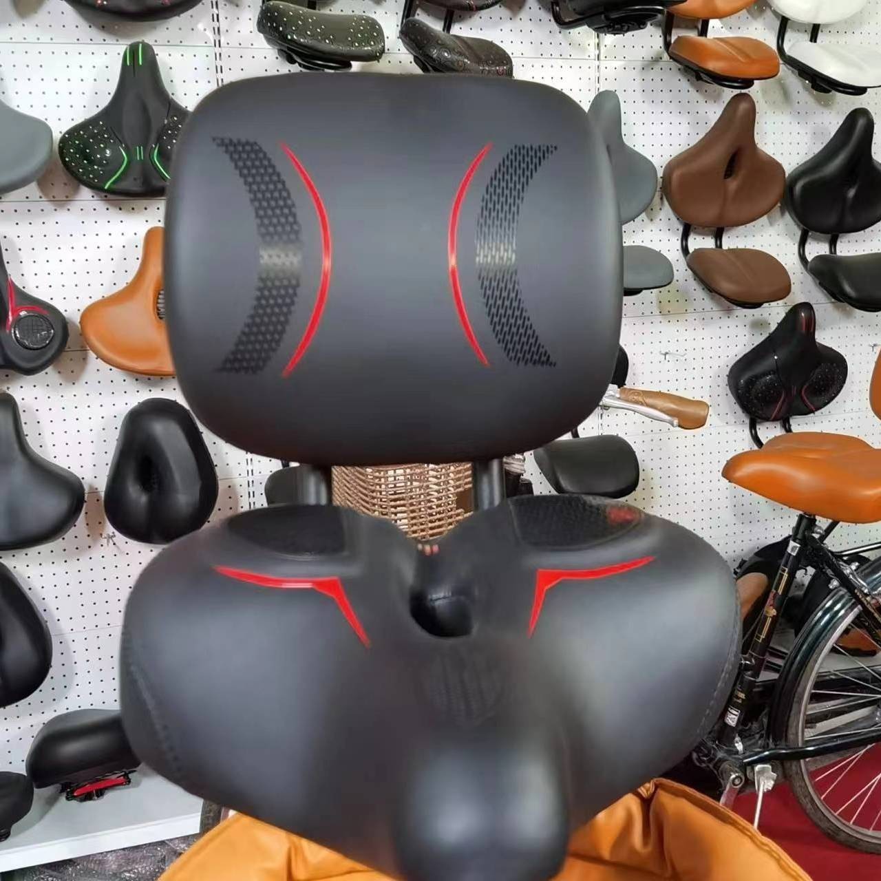 Cross-Border Electric Detachable Integrated Sponge Saddle with Backrest, Electric Vehicle Seat, Scooter Pressure-Reducing Waist Protector