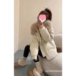 跨境感超好看炸街小香风小个子短款羽绒服女冬季2025新款棉服有吊