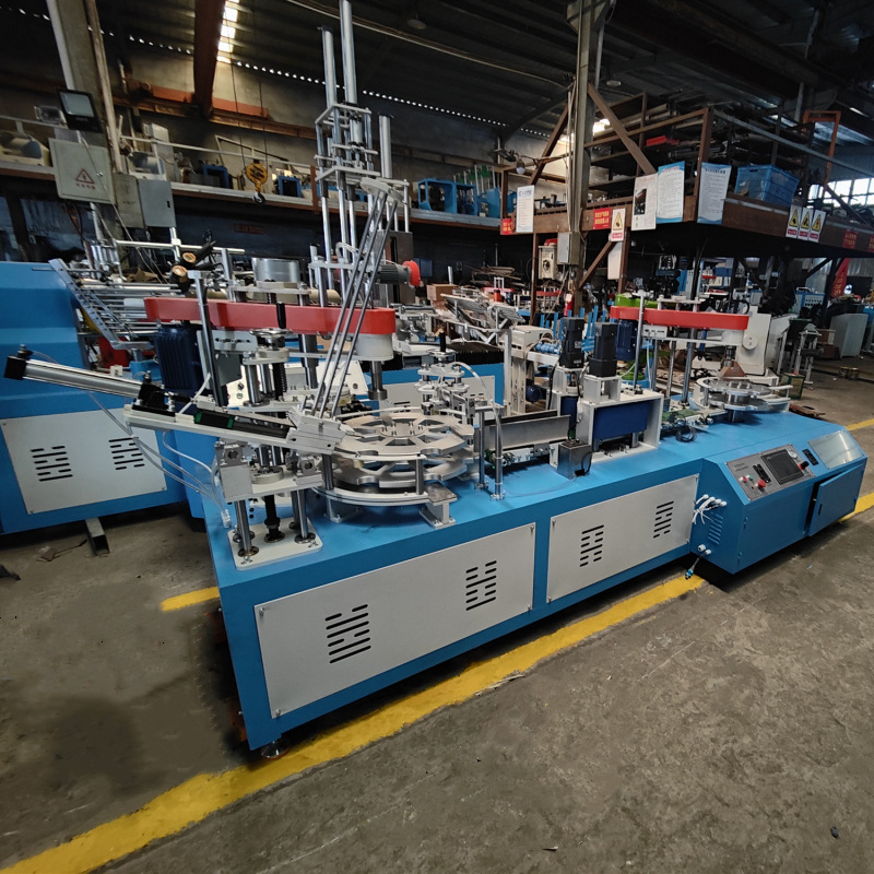 全自动纸管卷边贴标塞底一体机生产流水线源头厂家研发设计