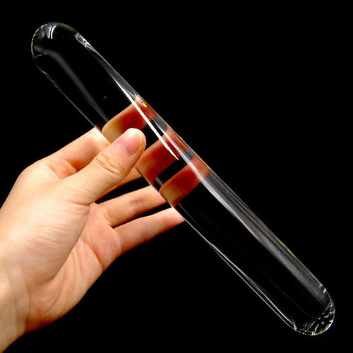 Cylindrical glass rod straight rod penis female large crystal anal plug massage stick back yard adult masturbation sex toy