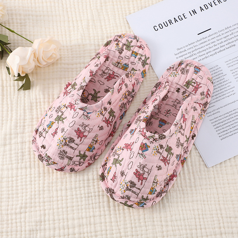 2025 Cushion Shoes Soft Sole Silent Slippers Women's Quilted Cotton Breathable Slippers Indoor and Outdoor Thin Sole Cotton Toe Cap
