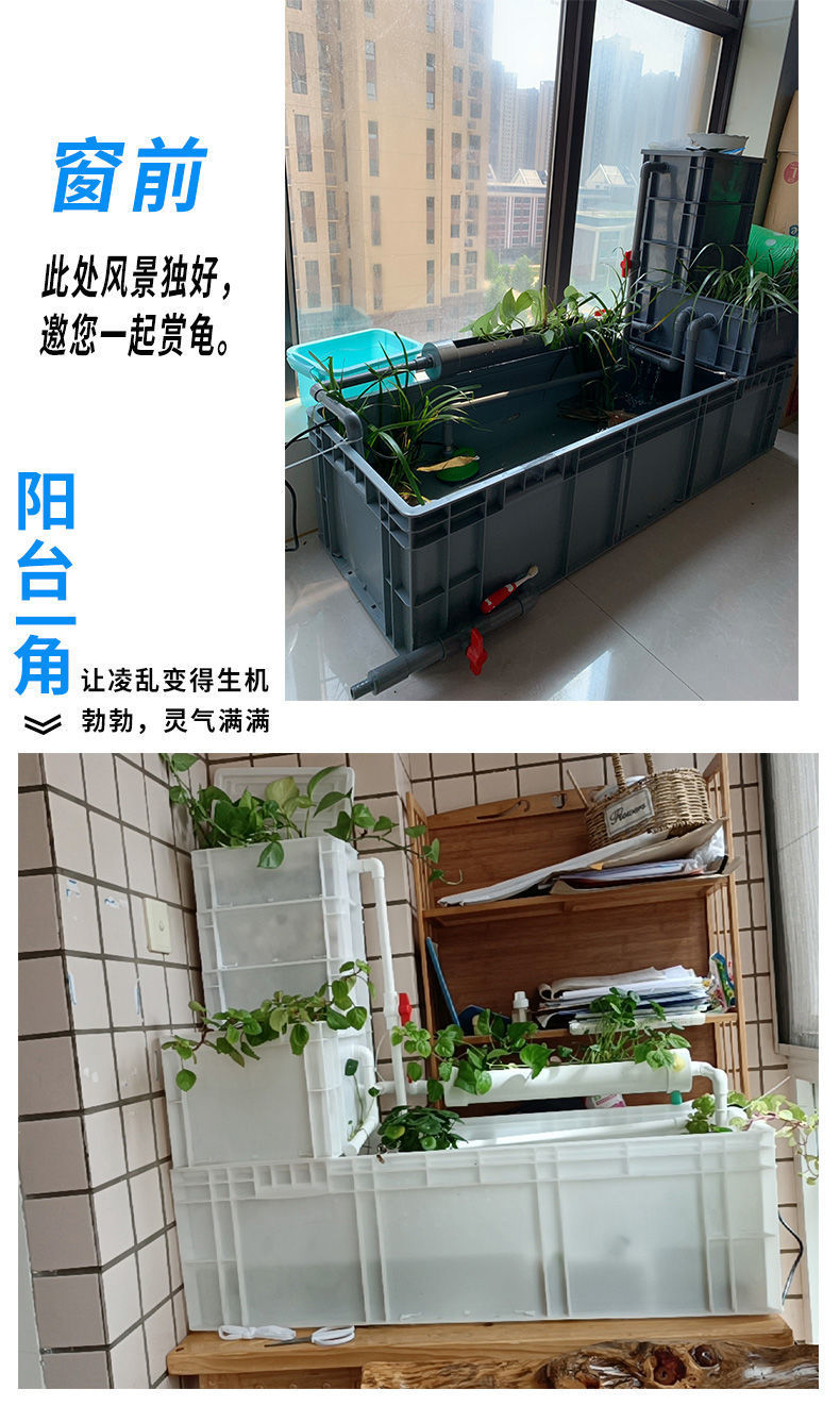 养殖水陆两栖生态缸沼泽鱼缸盆养龟箱乌龟缸养家用饲养盒过滤混合-阿里巴巴