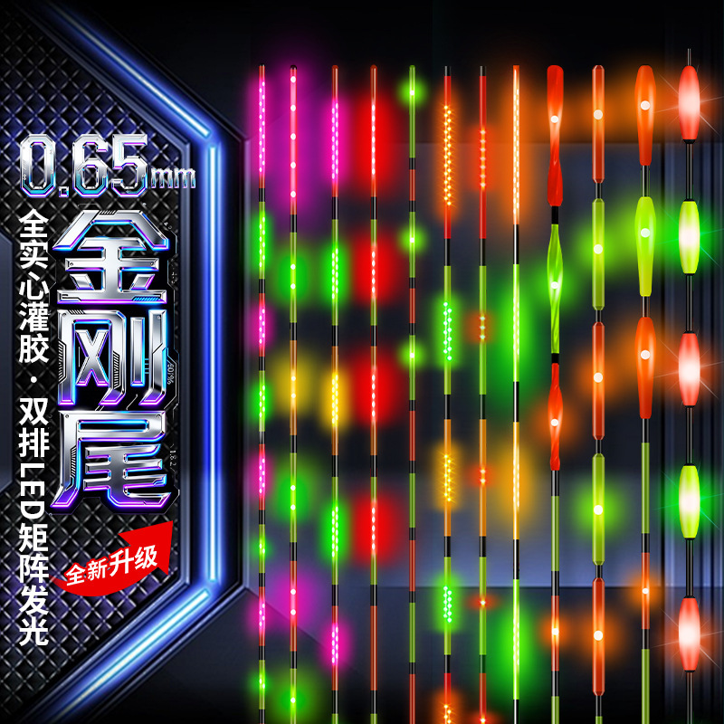 0.65 Solid Tungsten Tail with Glue-Filled High-Sensitivity Hard Tail Led Luminous Float Tail for Day and Night Use Electronic Float Tail 0.65 Solid Tungsten Tail with Glue-Filled High-Sensitivity Hard Tail Led Luminous Float Tail for Day and Night Use Electronic Float Tail