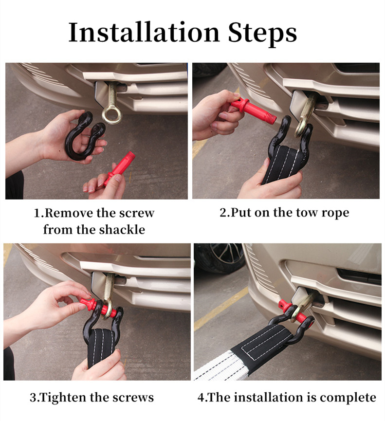 High Quality Double Layer Thickened Trailer Rope Traction Belt Car Towing Handbag