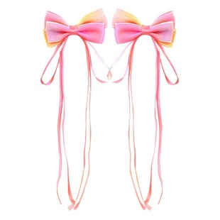 Girls' hair band Girls' braided hair bow hairpin Princess colorful long ribbon hairpin Four Seasons girls' hair accessories clip