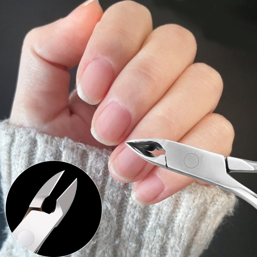 4 tijeras de manicura de piel muerta, borde de manicura para eliminar la piel muerta, tijeras de uñas profesionales de alto nivel para eliminar las uñas de cuerno barbado