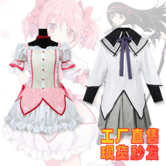 魔法少女鹿目円香cos服暁美炎コスプレアニメ衣装黒長直戦闘服演技服