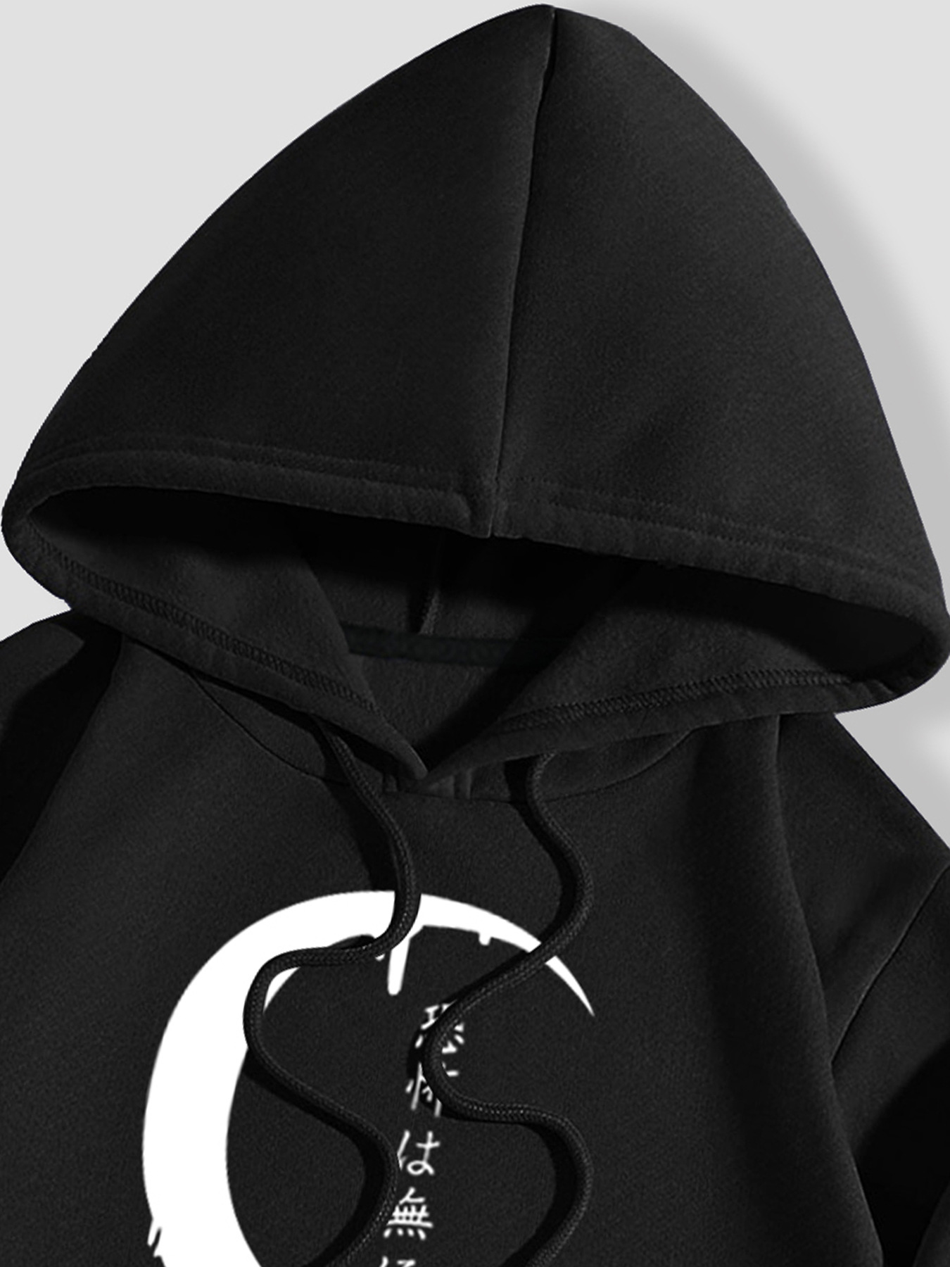 2023 transfronterizo de otoño e invierno de estilo gótico de las mujeres con capucha de manga larga con estampado de Luna japonesa con capucha suéter forrado de lana