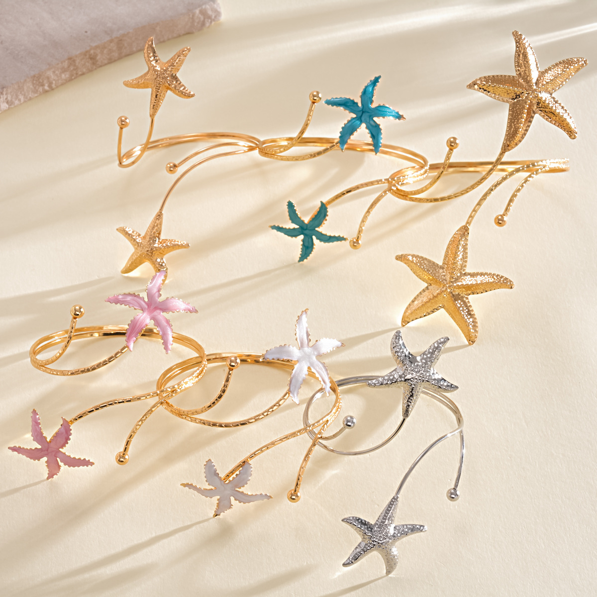 Europa y los Estados Unidos goteo de aceite de estrellas de mar abierto brazalete personalidad transfronteriza dopamina vacaciones de mar joyas de brazalete de mujer