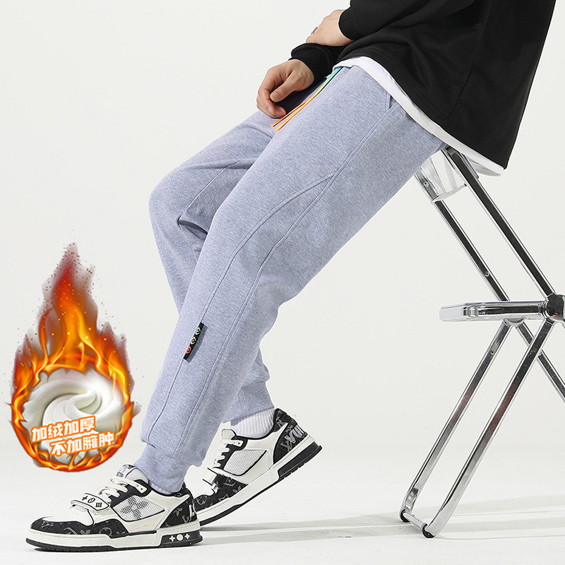Pantalones informales para hombre, pantalones de invierno a la moda, pantalones de chándal gruesos con forro polar para hombre, pantalones largos informales para hombre, pantalones deportivos, pantalones finos para hombre image 18
