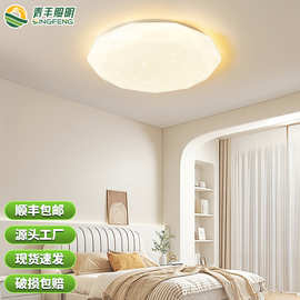 满天星卧室灯主卧钻石吸顶灯书房阳台中山灯具调光智能变光超亮