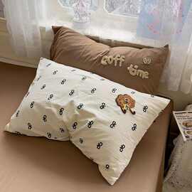 高颜值枕套一对装48x74cm家用可爱卡通学生宿舍单人枕芯套内胆2
