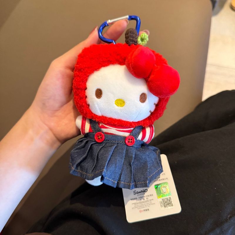 正版kt挂件HelloKitty三丽鸥毛绒公仔玩偶钥匙扣可爱包挂饰礼物|undefined