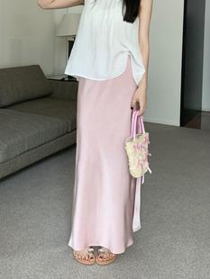 plus size Skirt Women's Summer High Waist Slimming Design Split Long Skirt Fat mm200 Jin