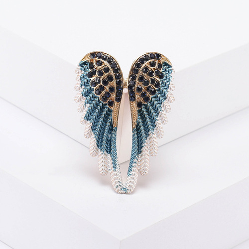 European and American creative new diamond angel wings brooch corsage multi-color trendy fashion clothing accessories pin wholesale