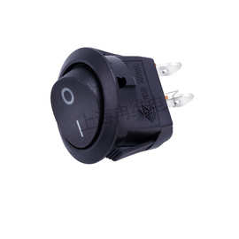 上开 上海永星圆形船型开关KCD8-B1 KCD8-11 6A 2脚2档 黑 卡扣