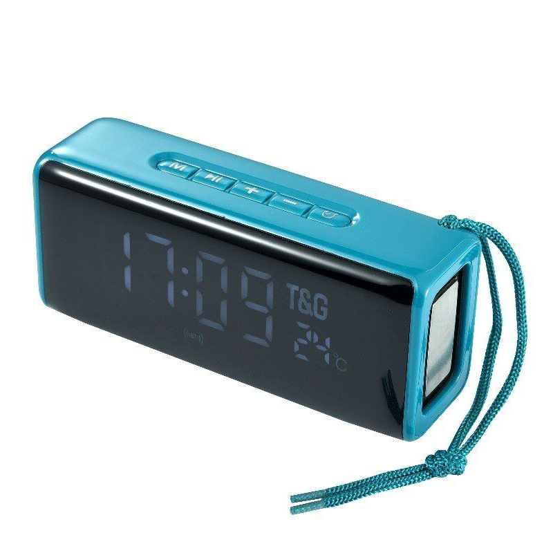 TG174 soporte reloj despertador al aire libre subwoofer impermeable doble diafragma tarjeta portátil de conexión USB llamada Bluetooth audio