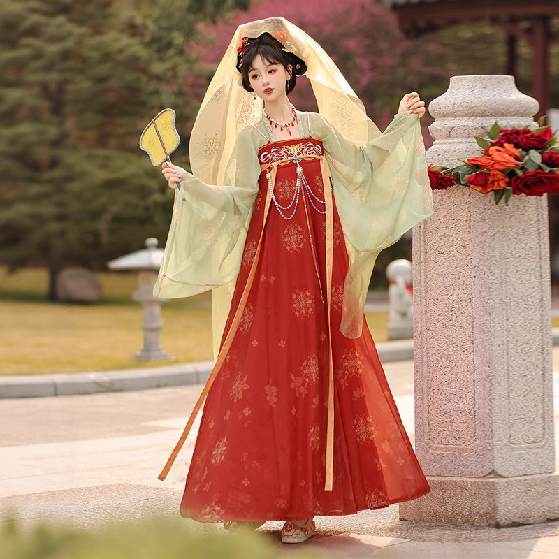 Original Han Dynasty Women's [Flower Appointment] Tang Dynasty Chest-Length Skirt Embroidered with Ancient Style Daily Spring and Summer Style